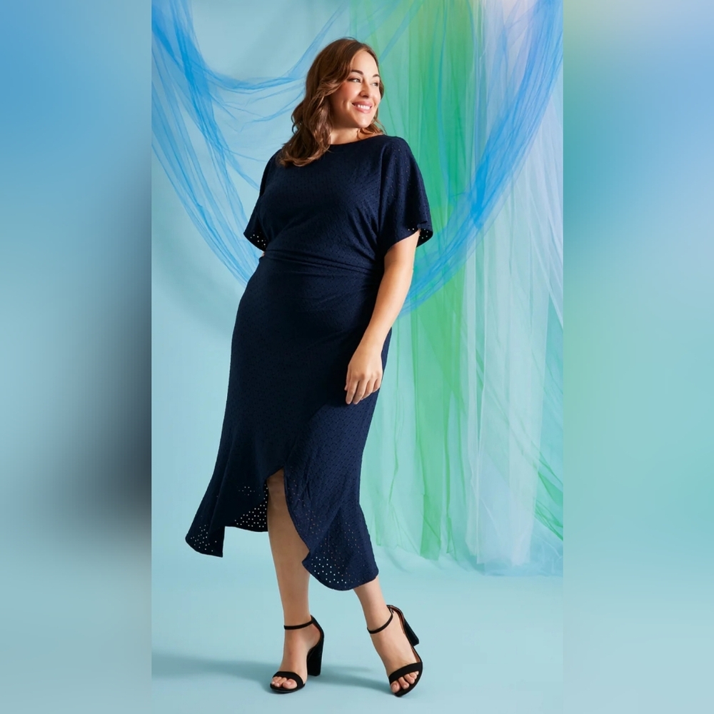 NWT Nolana By London Times Plus Size 18W In Navy